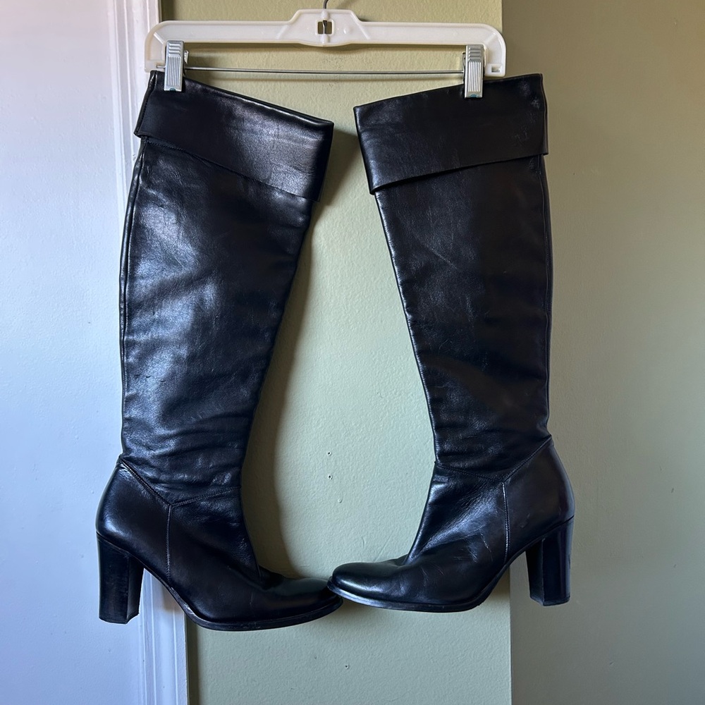 Pertini Elegant Black Over the Knee Boots